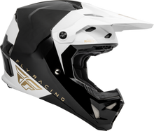 Load image into Gallery viewer, FLY RACING FORMULA CP SLANT HELMET BLACK/WHITE/GOLD