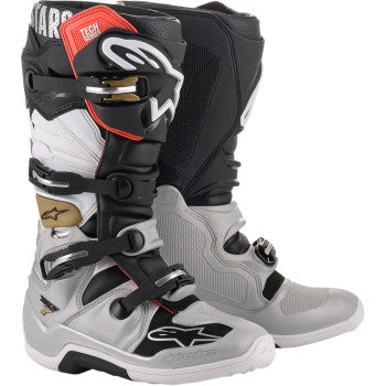 ALPINESTARS TECH 7 BOOTS BLACK / SILVER / GOLD