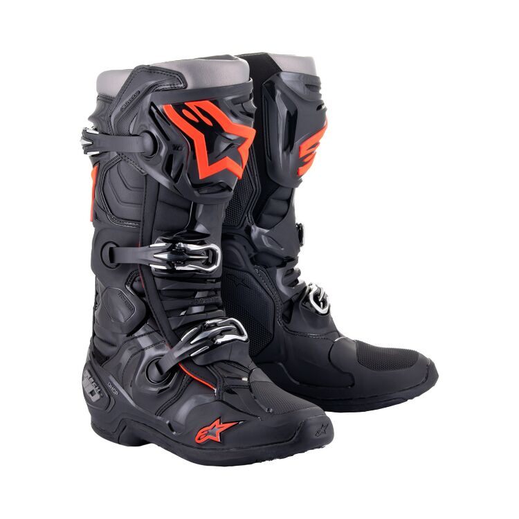 ALPINESTARS TECH 10 BOOTS BLACK/RED FLUO